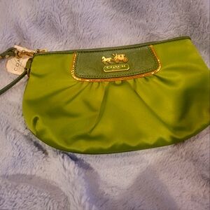 Coach satin and leather  purse circa 1990s